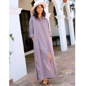 Natural Life Mauve/Violet Maxi Shirtdress